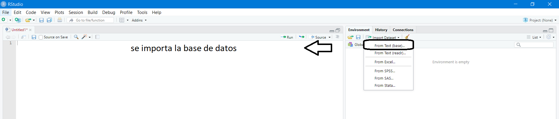 Importar base de datos desde R-Studio.